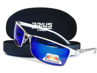 OKULARY POLARYZACYJNE NISKIE PILOTKI AVIATORY NIEBIESKI