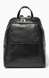 Vera Pelle Włoska Torebka Skóra Plecak Czarny 777