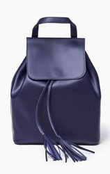 Vera Pelle Włoska Torebka Skóra Plecak Granat 862