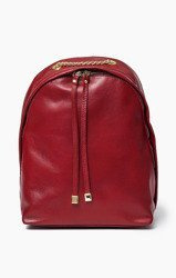 Vera Pelle Włoska Torebka Skóra Plecak Red 744