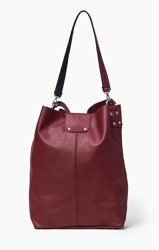 Vera Pelle Włoska Torebka Skóra Shopper Bordo 770