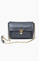 Vera Pelle Włoska Torebka Skóra Chanelka Szary 774