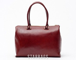 Vera Pelle Kuferek Włoska Torebka Skóra Koniak t8