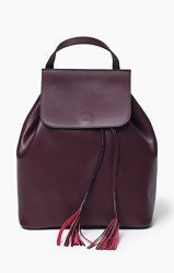 Vera Pelle Włoska Torebka Skóra Plecak Bordowy 862