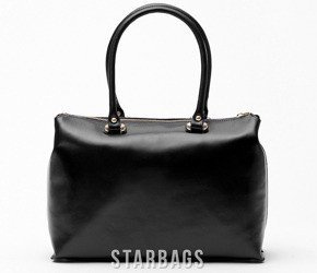 Vera Pelle Kuferek Włoska Torebka Skóra Czarny t8