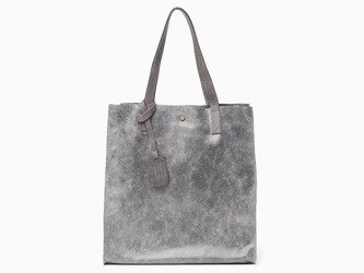 Vera Pelle Włoska Torebka Worek Skóra Szary t15