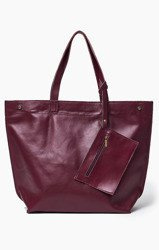 Vera Pelle Włoska Torebka Skóra Worek Bordo 824