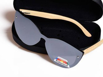 Okulary Drewniane Polaryzacyjne Przeciwsłoneczne Kocie Oczy Lustrzanki