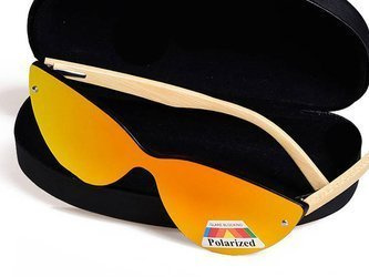 Okulary Damskie Drewniane Polaryzacyjne Przeciwsłoneczne Nerdy Lustrzanki