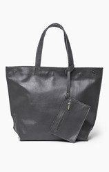 Vera Pelle Włoska Torebka Skóra Worek Szary 824